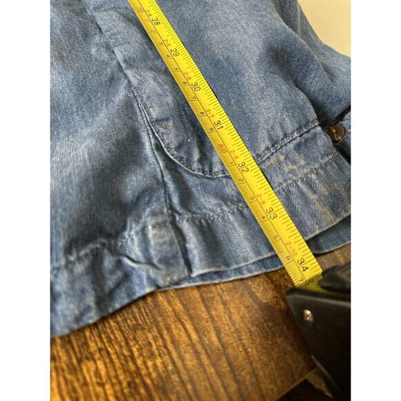 LEVIS Chambray‎ Dress Womens Sz S Tie Waist Pockets Cowgirlcore South Western - Picture 5 of 9